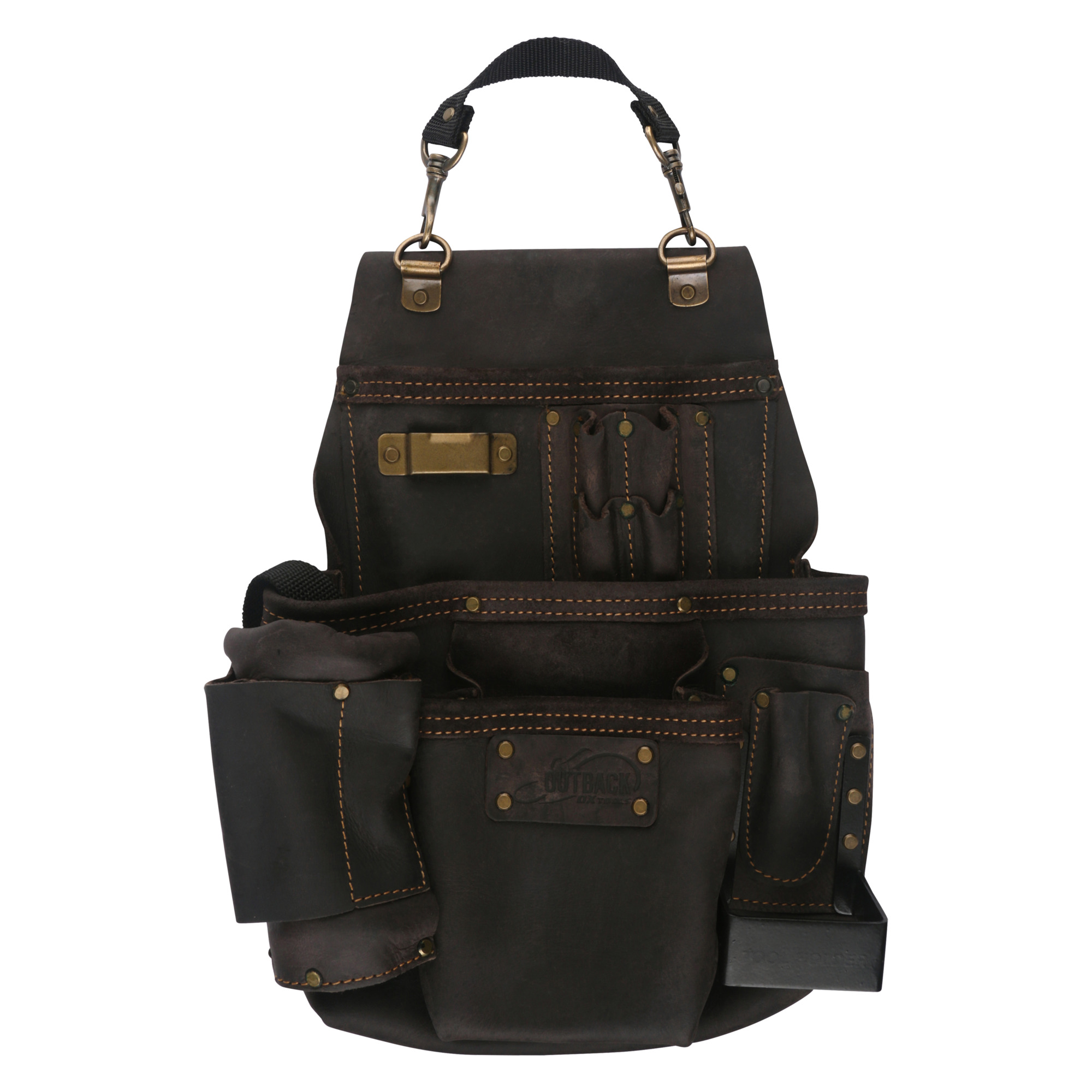 OX Tools, Pro Oil Tanned 14 Pocket Pouch with Air Gun Holder, Color Brown, Pockets (qty.) 14 Material Leather, Model# OX-P263514